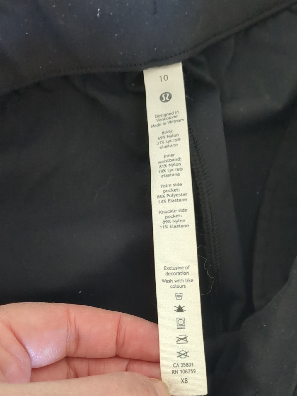 Lululemon Black Activewear Pants Size 10